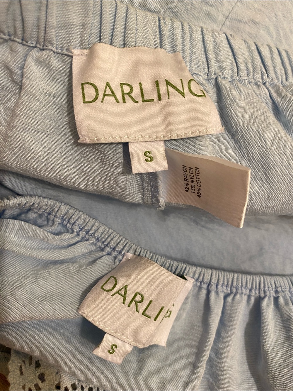 Darling Light Blue Two-Piece Sleep Set with Elastic Waist. Size S - Picture 6 of 12